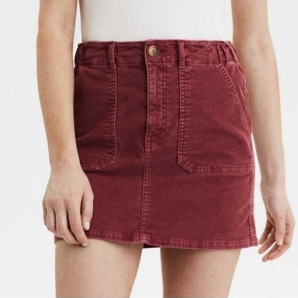 Women's Red Corduroy Skirt